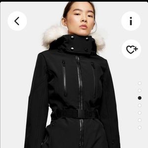 Topshop SNO Black Hooded Ski Snow Suit